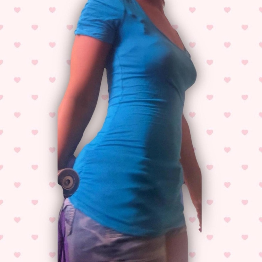 2000s blue fitted top